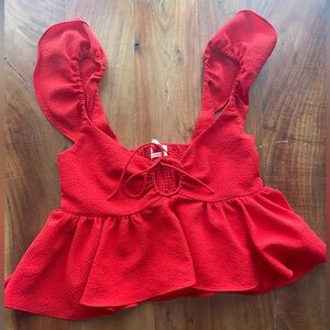 UO tie front crop top